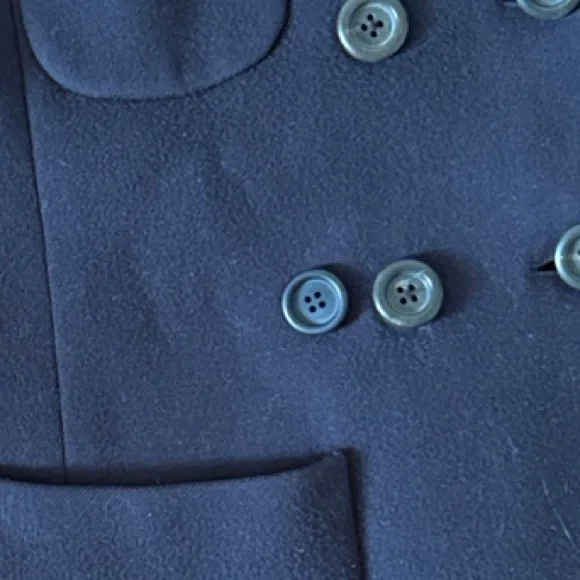 Vintage J. Crew Double-Breasted Wool Pea Coat in Dark Navy - Picture 13 of 13